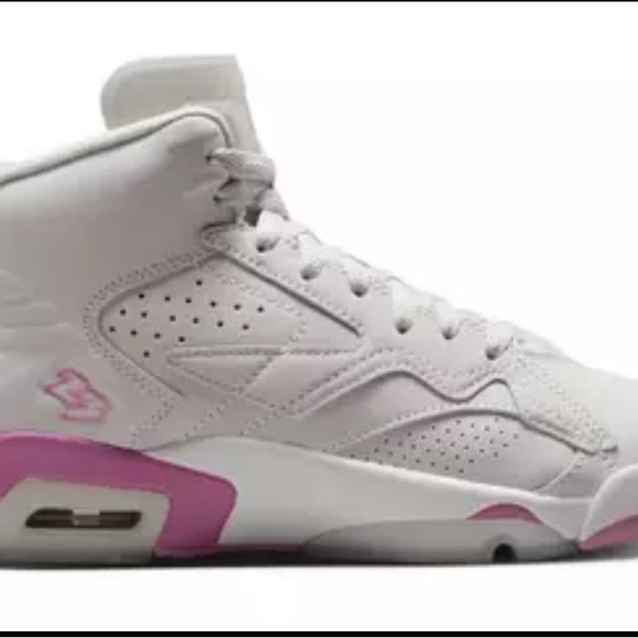 Jordan Athletic Shoes in White and Pink - Picture 1 of 5